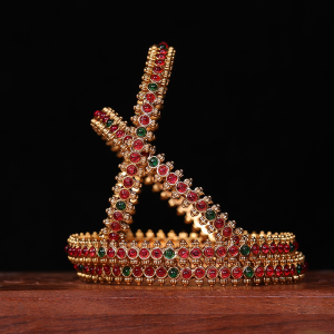 Traditional Multi-Colour Kemp Stone Bangles – Set of 2