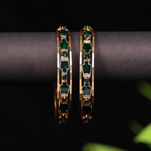 Classic Palakka Green Enamel Bangles -Set of 2