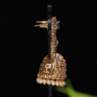 Floral AD Stone Jhumka with Pearl 5
