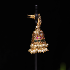 Floral Kemp Stone Jhumka with Pearl 3