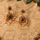 Traditional Flower Mango Kemp Stone Necklace 2