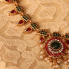 Traditional Flower Mango Kemp Stone Necklace 3