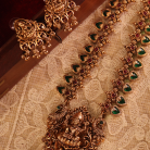 Traditional Lakshmi Peacock Palakka Kemp Stone Necklace 5