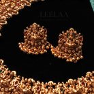 3 Lakshmi Multi stone & golden beads necklace with earrings