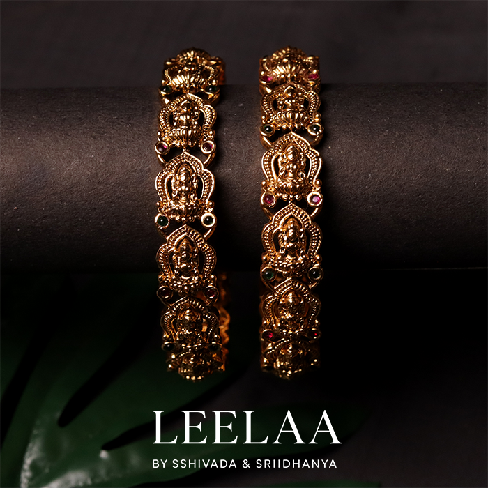 Adishtalakshmi Multi colour Kemp Stone Bangle - Set of 2 1 Adishtalakshmi Multi colour Kemp Stone Bangle - Set of 2 1