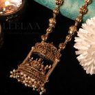 Antique Temple Haaram With Kemp stones Mandapam Lakshmi Pendant & Jhumka Set2