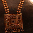 Antique double beaded haaram with rectangular pendant and Jhumka 4 Logo