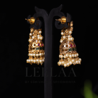 Floral Kemp Stone Jhumka with Pearl 5 Logo
