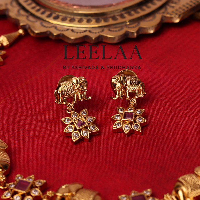 Floral elephant necklace with earrings 3 Floral elephant necklace with earrings 3