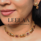 Floral elephant necklace with earrings 4