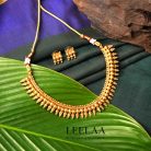 Golden Beads necklace with studs 1