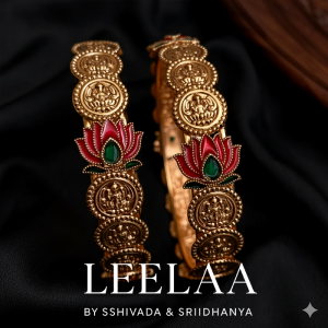 Lakshmi Lotus Kaasu Bangles – Set of 2