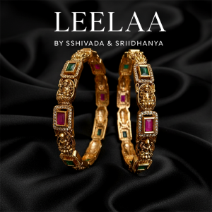 Multistone Lakshmi Bangles – Set of 2