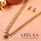 Premium Floral Pendant Palakka Haram with Earrings2