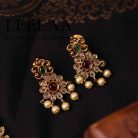 Premium Kemp & White Stone Haaram with Floral Pendant and Earrings3
