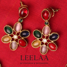 Simple Multistone Navaratna Look alike Necklace with Earrings 3