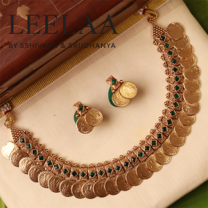 Traditional Adukku  Kaasu Necklace with Earrings