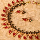 Traditional Mango Kemp Stone Necklace with Earrings 1