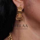 Traditional Temple Haram with Lakshmi Pendant and Jhumka Set5