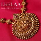 Antique Temple Haram with Lakshmi Cresent Pendent and Jumka 2