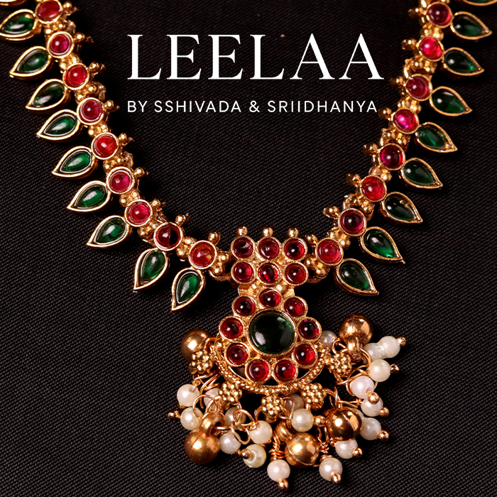 Floral Kemp Stone Mulla Mottu necklace with earrings 2 Floral Kemp Stone Mulla Mottu necklace with earrings 2