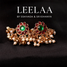 Floral Kemp Stone Mulla Mottu necklace with earrings 3