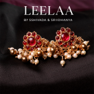 Floral Kemp Stone Mulla Mottu necklace with earrings 6