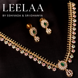 Premium Floral AD Necklace with Earrings