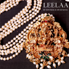 2 IN 1 Adishta Vinayakar Necklace with removable 3 layer pearl chain and earring 2