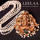2 IN 1 Adishta Vinayakar Necklace with removable 3 layer pearl chain and earring 4