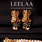 2 IN 1 Adishta Vinayakar Necklace with removable 3 layer pearl chain and earring 5