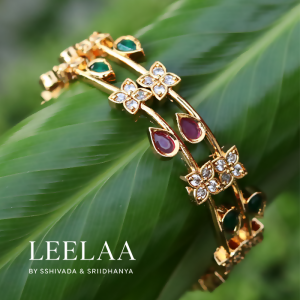 Floral Leaf Bangle (Set of 2)