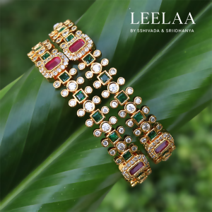 Premium AD Stone Bangle  (Set of 2)
