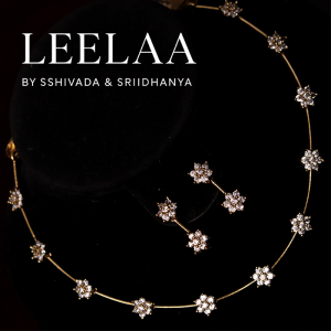 Simple Floral AD Stone Necklace with Elegant Sparkle