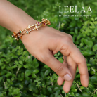 Simple Ruby Emerald Floral Bangle 2