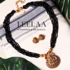 Black Crystal Naga Lakshmi Necklace 1