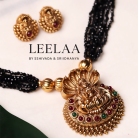 Black Crystal Naga Lakshmi Necklace 4