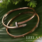 Nail and Minimal AD stone Bracelet Combo Rose Gold 1