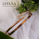 Nail and Minimal AD stone Bracelet Combo Rose Gold 2