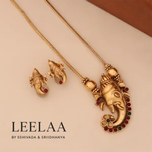 Gold-Tone Ganesha Pendant Necklace Set