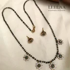 Green and White stone Floral Mangalsutra