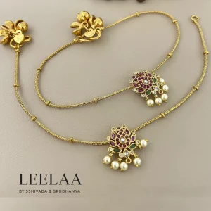 Pearl and Kemp Stone Lotus Anklet