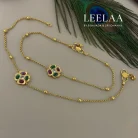 Ruby and emerald Floral anklet