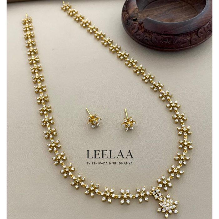 H125 Nakshatra Diamond Replica Haaram with AD Stones 1.1