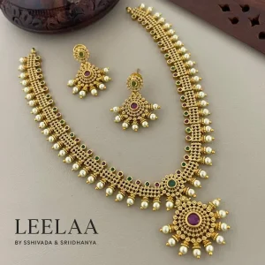 Pearl Kemp Stone Royal Necklace