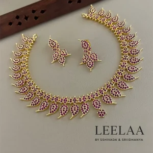 Ruby Mango Necklace with Earrings