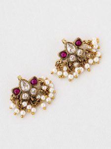 Vintage Floral Kundan Bugadi