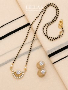 Royal Crystal Bloom Mangalsutra Set with Earrings