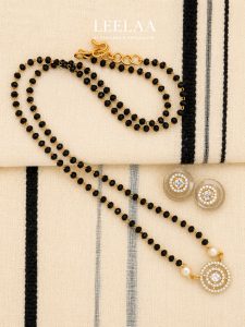Royal Crystal Aura Mangalsutra Set with Earrings