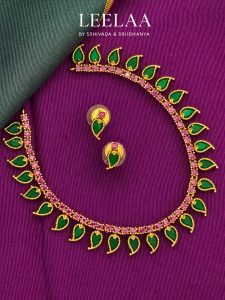 Elegant Palakka with Ruby Stones Necklace Set
